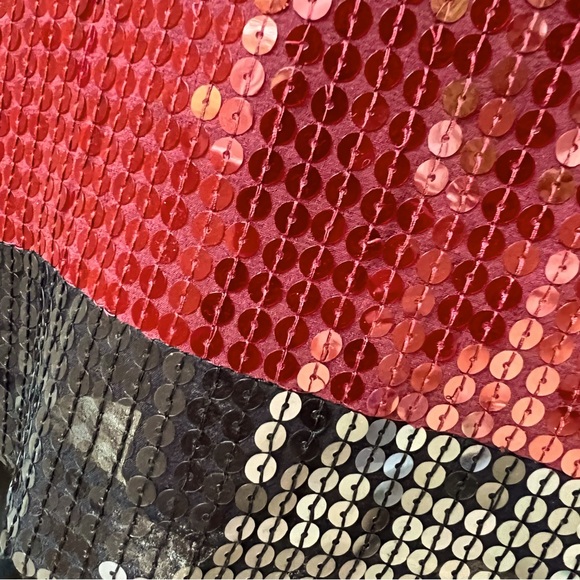 NWT $345 DKNY Sleeveless Red Lacquer Color Block Stretch Sequin Sheath Dress - Picture 13 of 16